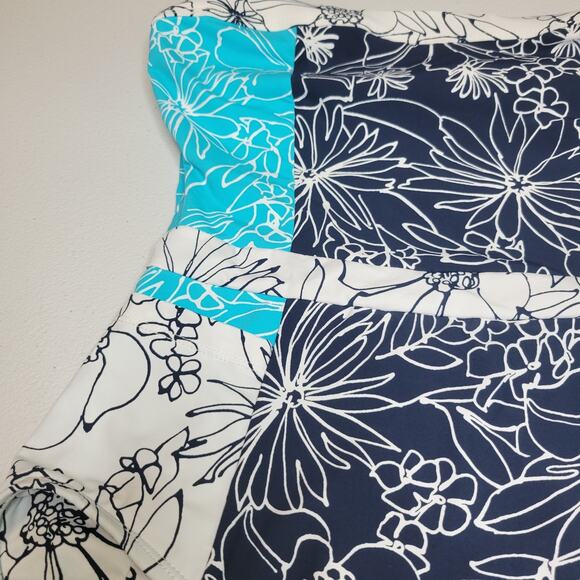 ANNE COLE WOMEN'S 0NE-PIECE SWIMSUIT FLORAL STRAPLESS SIZE 10 - Picture 3 of 11